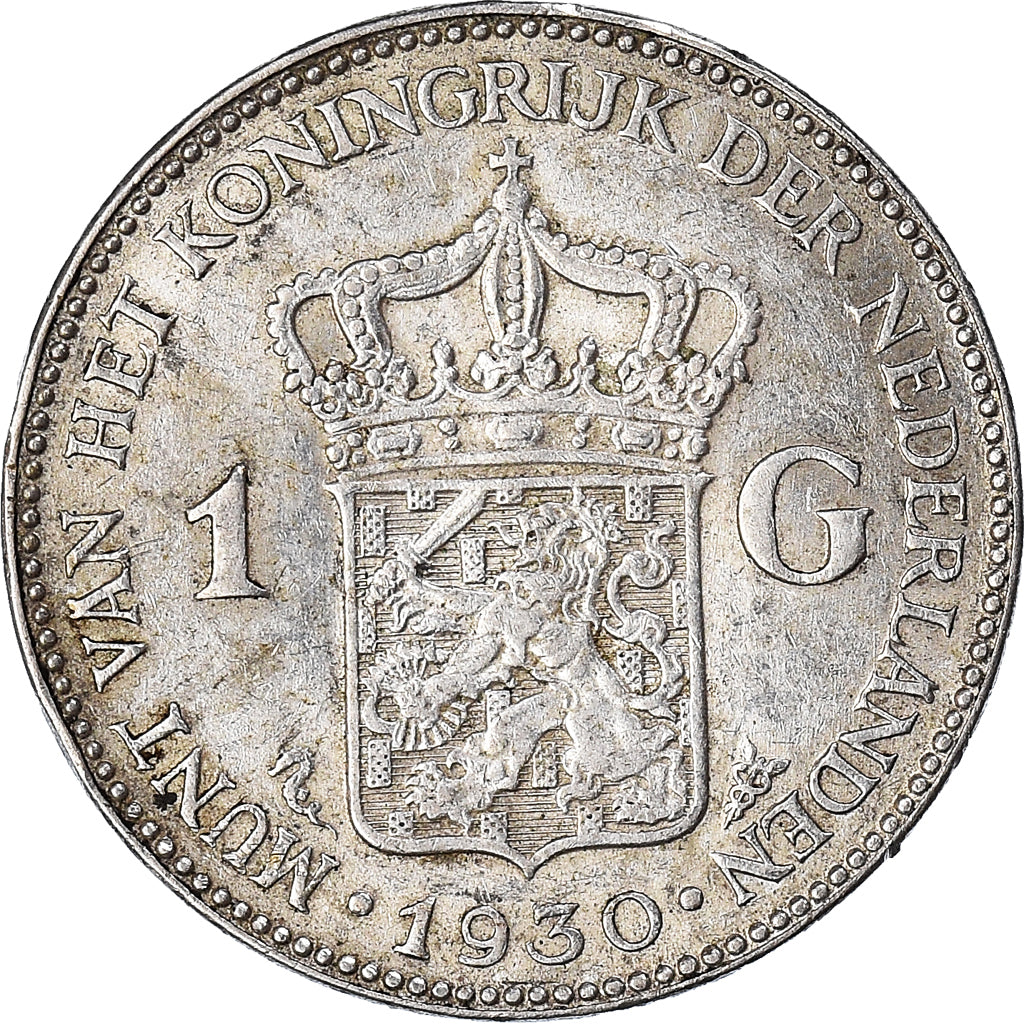 Coin, Netherlands, Wilhelmina I, Gulden, 1930, EF(40-45), Silver, KM:161.1