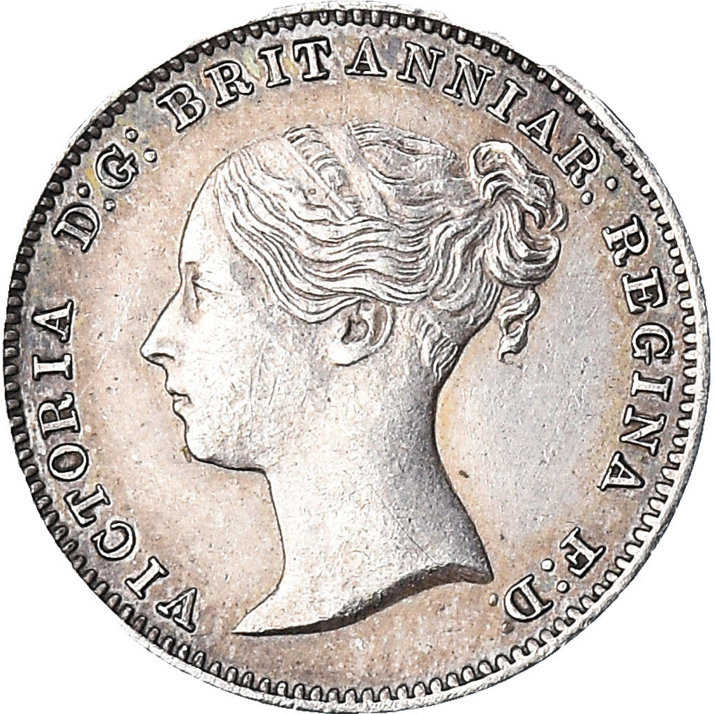 Coin, Great Britain, Victoria, 3 Pence, 1865, EF(40-45), Silver, KM:730