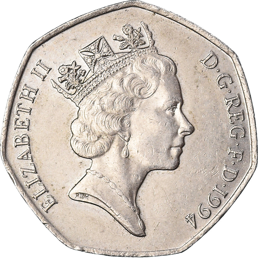 Coin, Great Britain, Elizabeth II, 50 Pence, 1994, EF(40-45), Copper-nickel