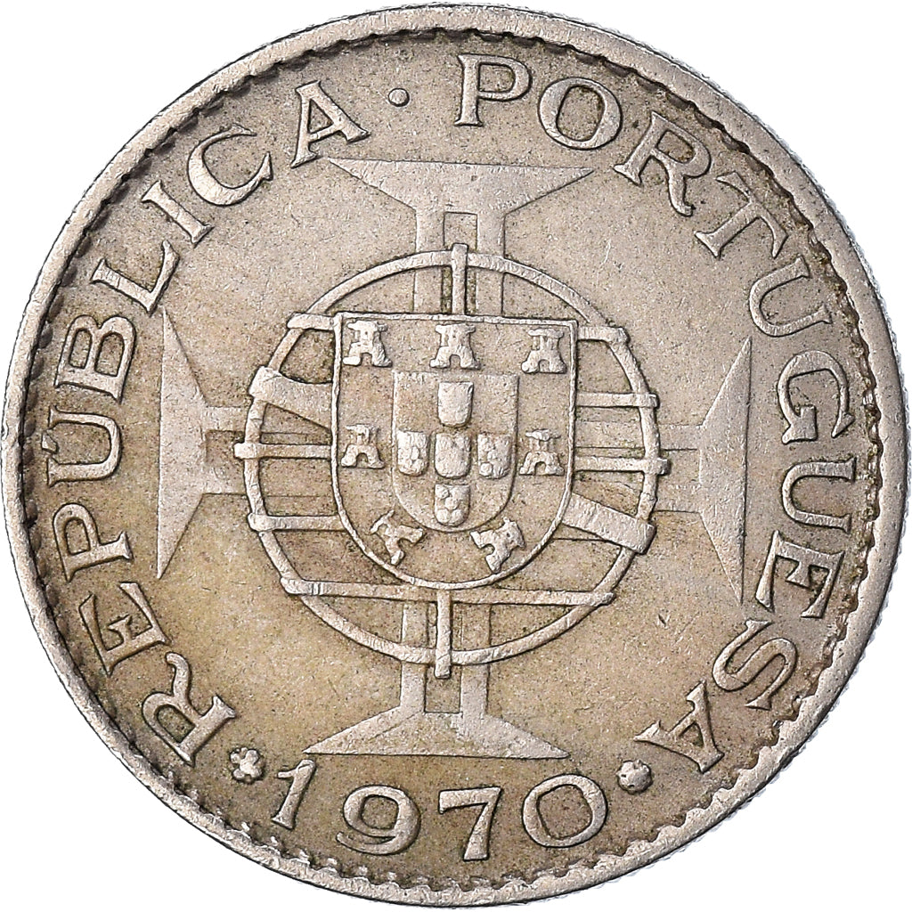 Coin, Mozambique, 10 Escudos, 1970, EF(40-45), Copper-nickel, KM:79b