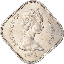 Moneta, Guernsey, Elizabeth II, 10 Shilling, 1966, BB, Rame-nichel, KM:19