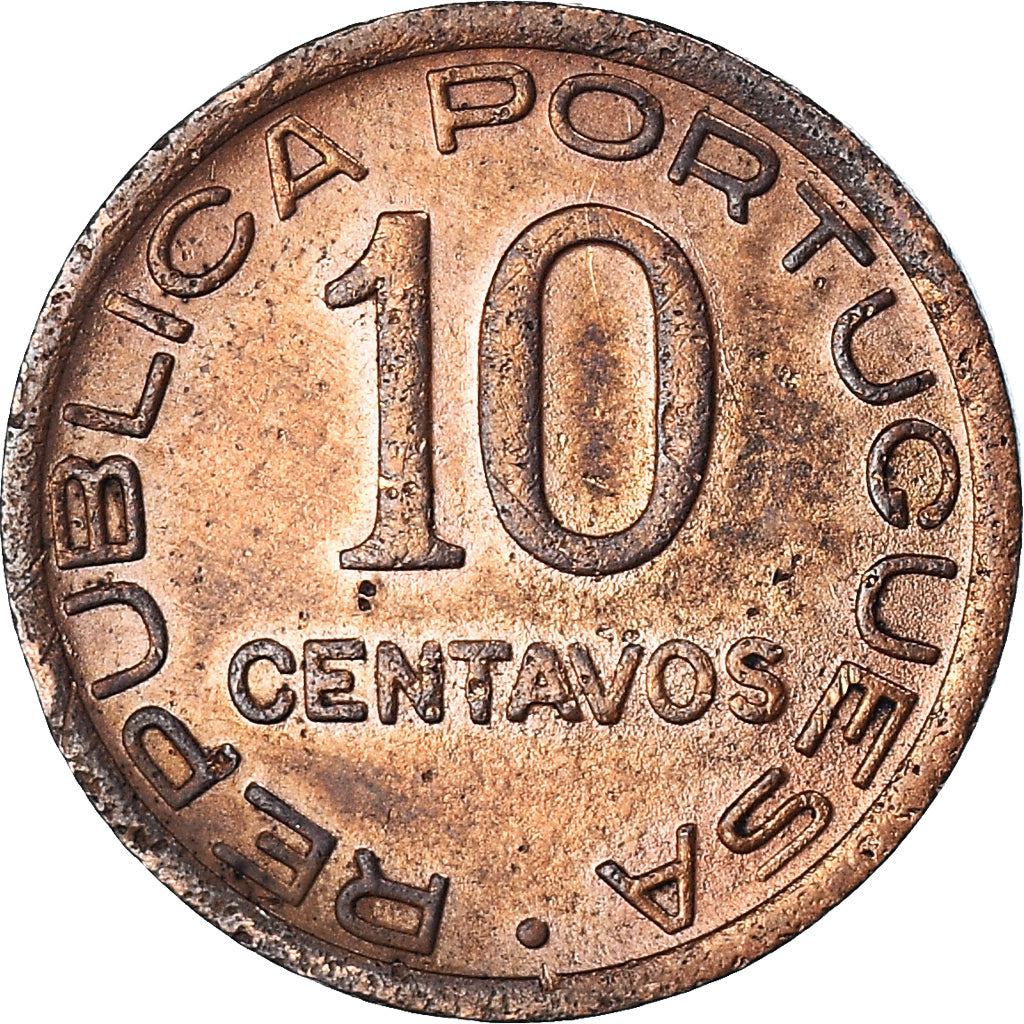 Coin, Mozambique, 10 Centavos, 1942, EF(40-45), Bronze, KM:72