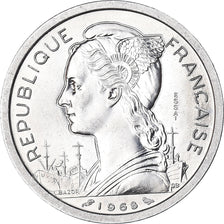 Coin, FRENCH AFARS & ISSAS, 2 Francs, 1968, Paris, AU(55-58), Aluminum, KM:13