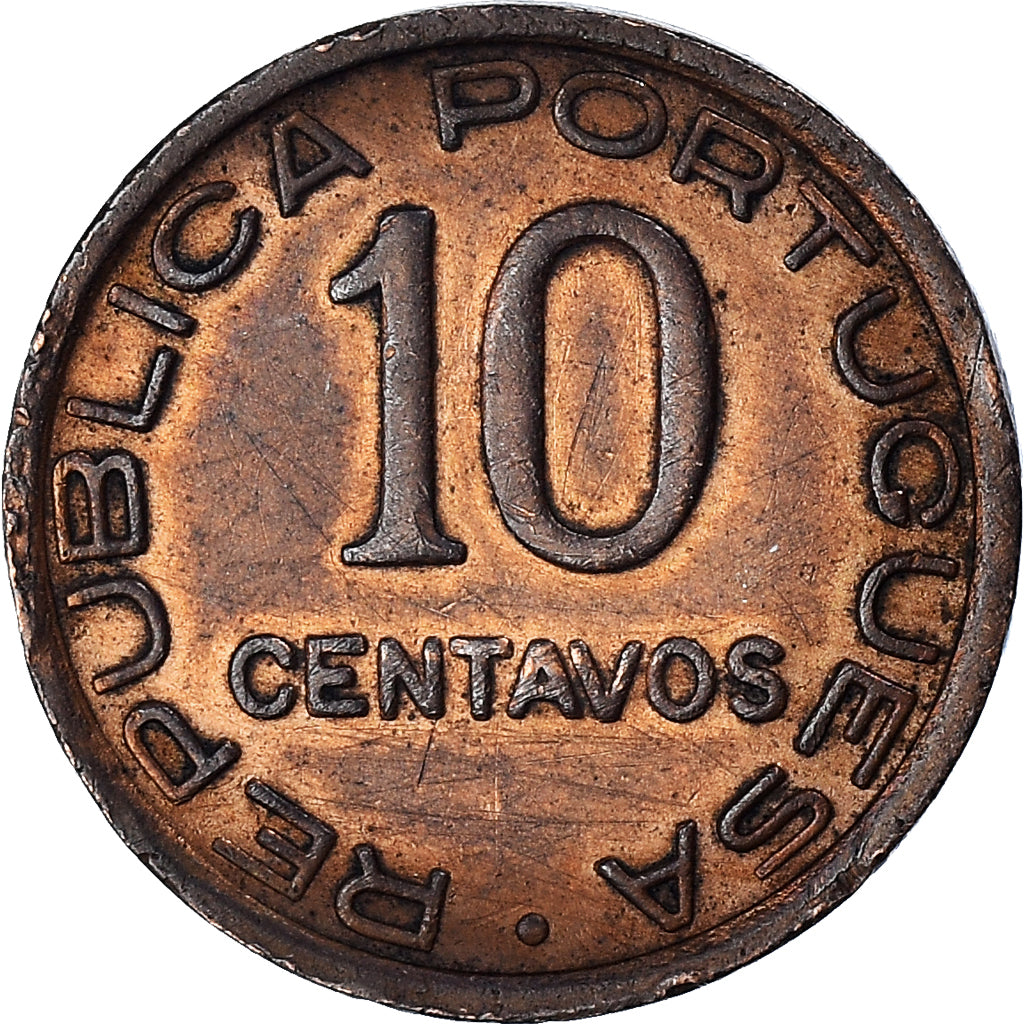 Coin, Mozambique, 10 Centavos, 1936, EF(40-45), Bronze, KM:63