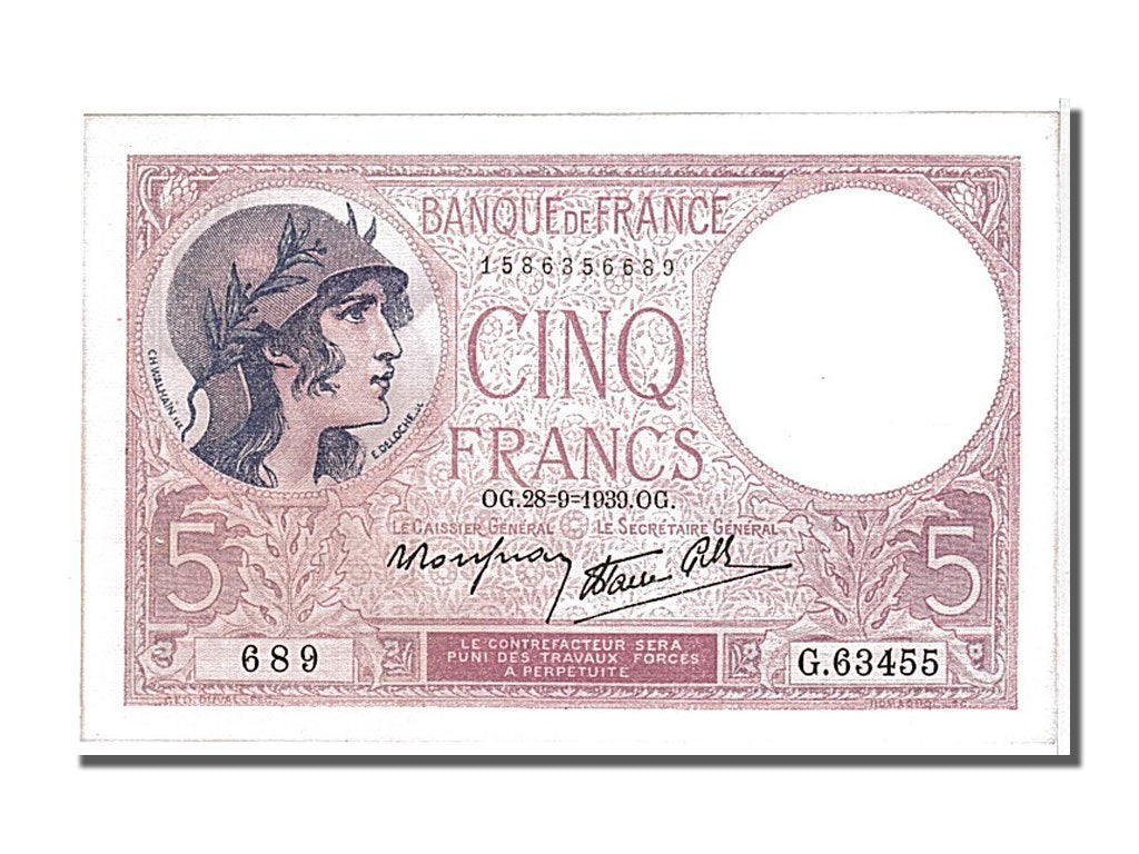 5 Francs type Violet