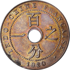 Moneta, FRANCUSKIE INDOCHINY, Cent, 1920, San Francisco, AU(50-53), Brązowy