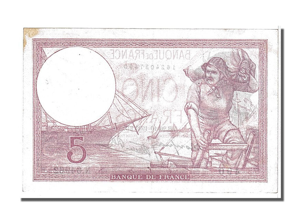 Billete, Francia, 5 Francs, 5 F 1917-1940 ''Violet'', 1939, 1939-10-26, SC