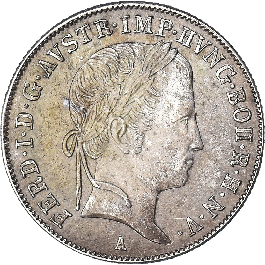 Coin, Austria, Ferdinand I, 20 Kreuzer, 1848, Vienne, EF(40-45), Silver, KM:2208