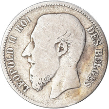 Coin, Belgium, Leopold II, 2 Francs, 2 Frank, 1866, F(12-15), Silver, KM:30.1
