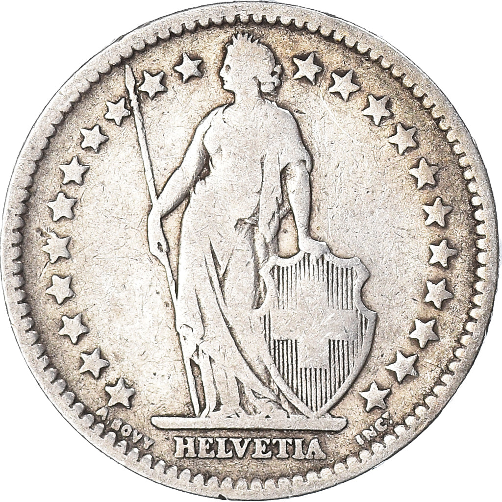 Moneta, Svizzera, 2 Francs, 1886, Bern, MB, Argento, KM:21