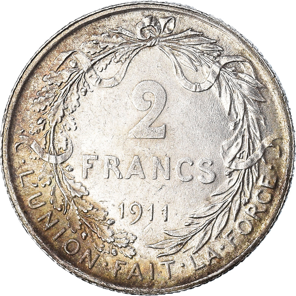 Coin, Belgium, Albert I, 2 Francs, 2 Frank, 1911, EF(40-45), Silver, KM:74