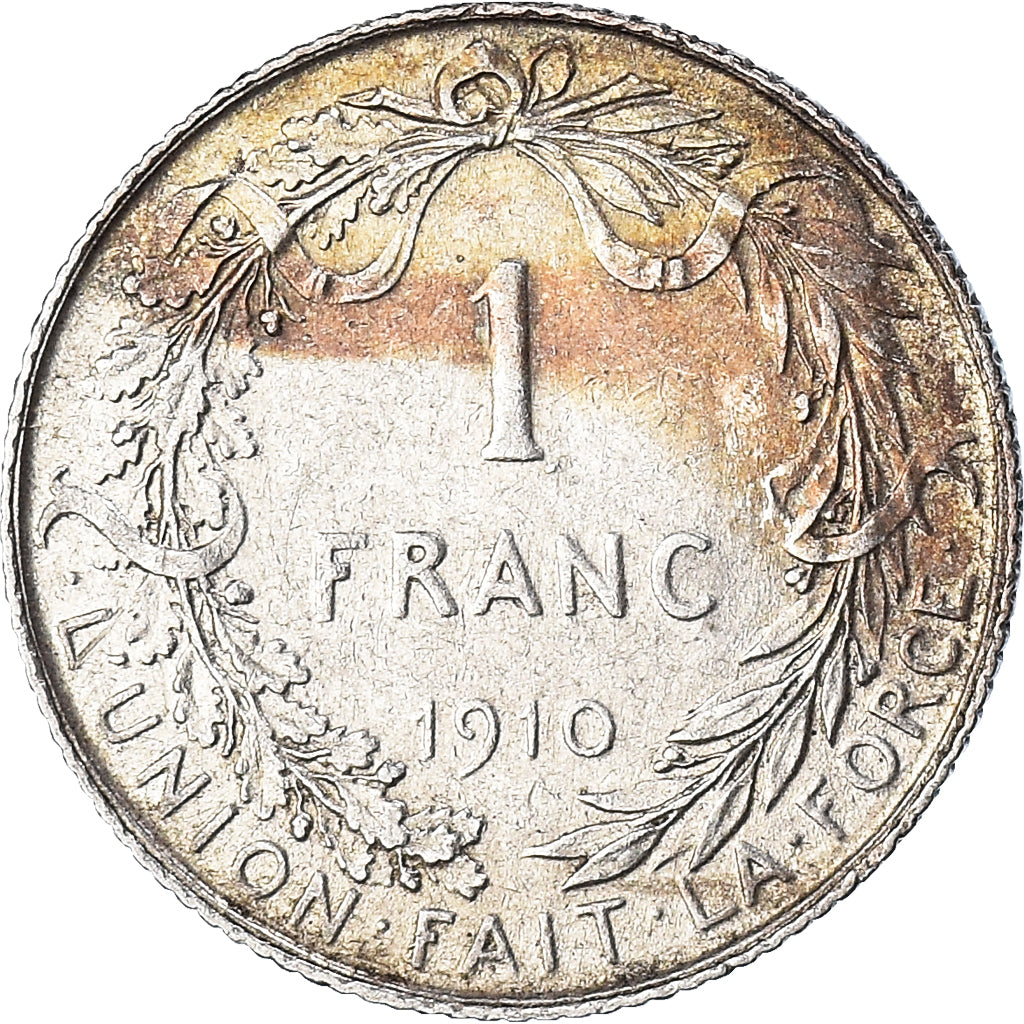 Coin, Belgium, Albert I, Franc, 1910, EF(40-45), Silver, KM:72