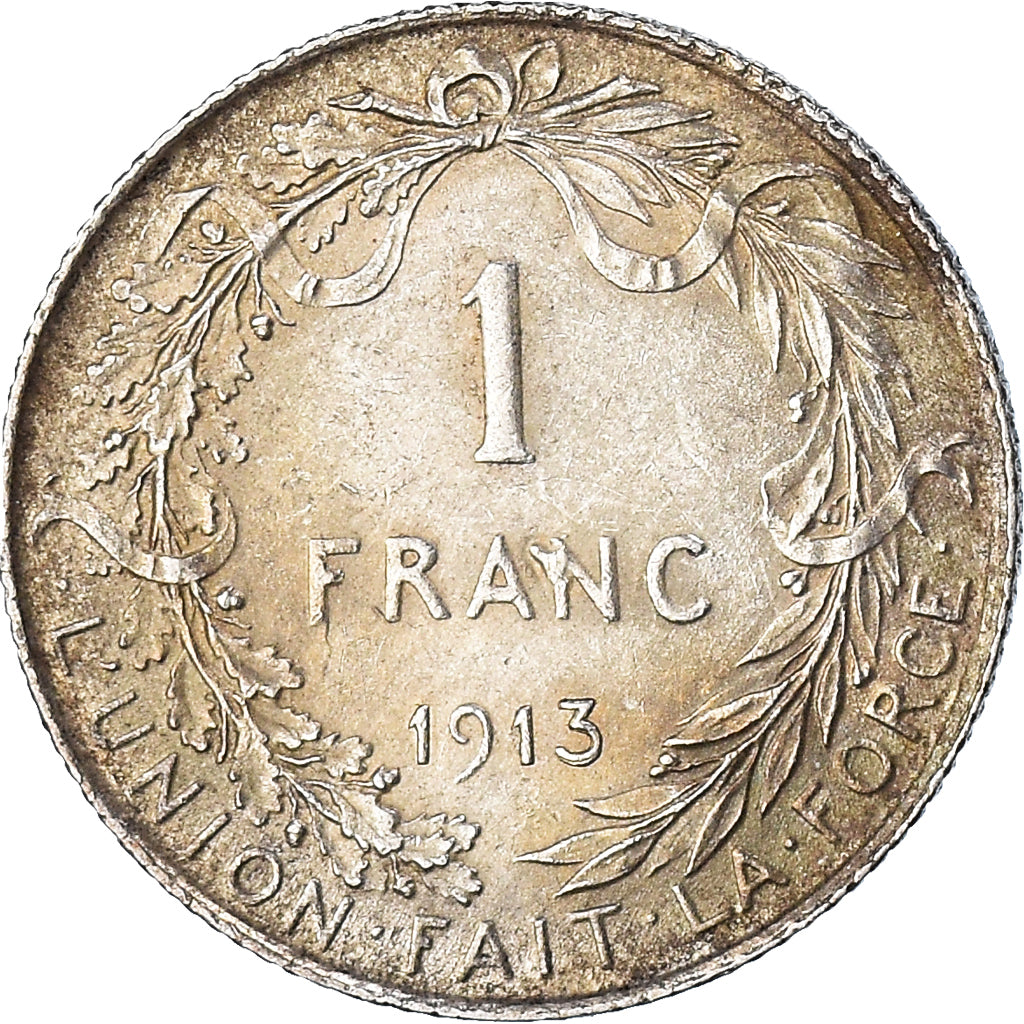 Coin, Belgium, Albert I, Franc, 1913, EF(40-45), Silver, KM:72