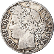 Monnaie, France, Cérès, Franc, 1881, Paris, TB, Argent, Gadoury:465a, KM:822.1