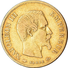 Moneda, Francia, Napoleon III, 10 Francs, 1857, Paris, BC+, Oro, KM:784.3