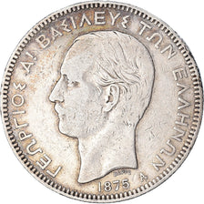 Coin, Greece, George I, 5 Drachmai, 1875, Paris, VF(30-35), Silver, KM:46