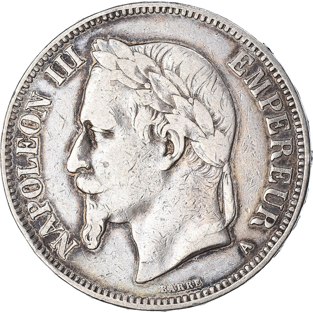 Coin, France, Napoleon III, 5 Francs, 1870, Paris, VF(30-35), Silver