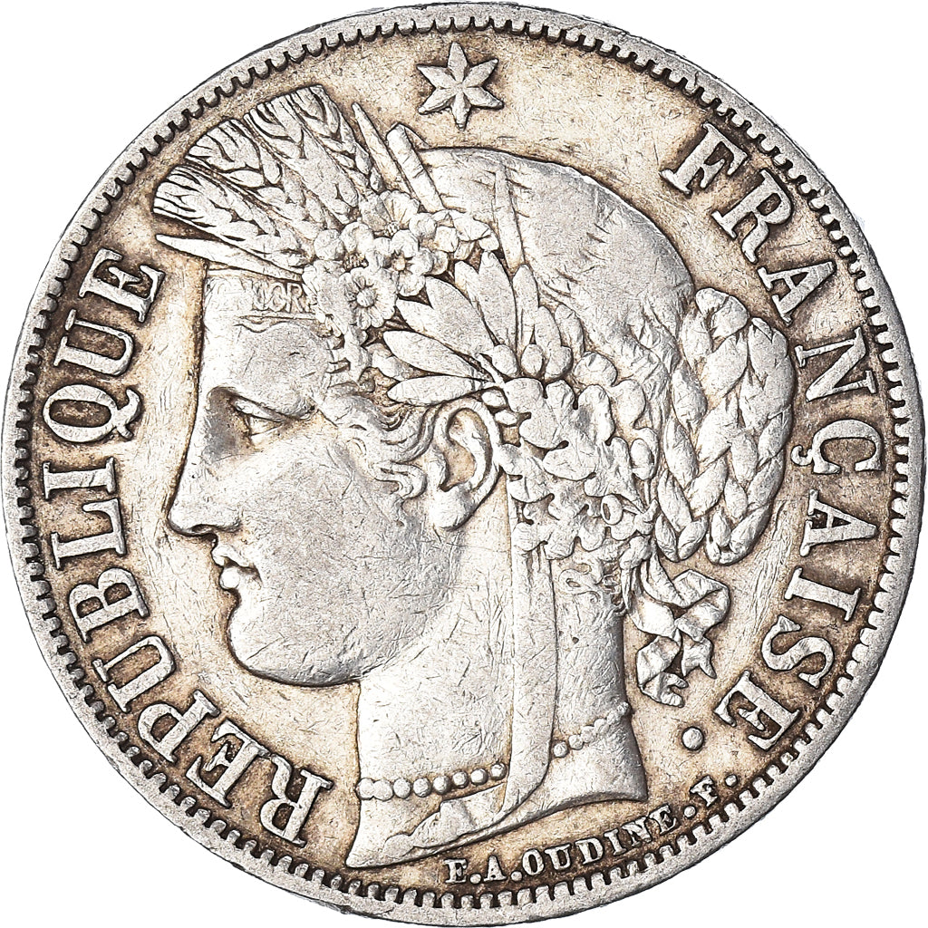 Coin, France, Cérès, 5 Francs, 1851, Paris, EF(40-45), Silver, KM:761.1