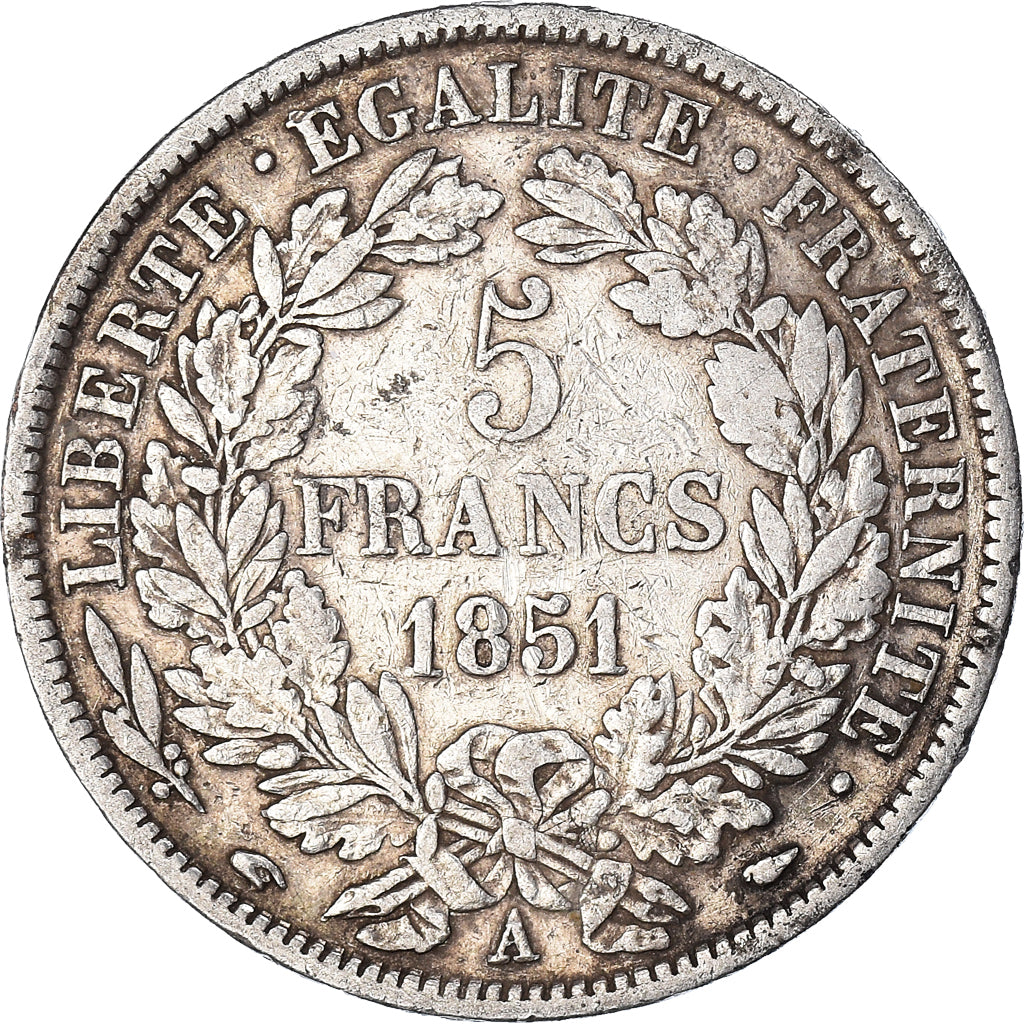 Coin, France, Cérès, 5 Francs, 1851, Paris, EF(40-45), Silver, KM:761.1