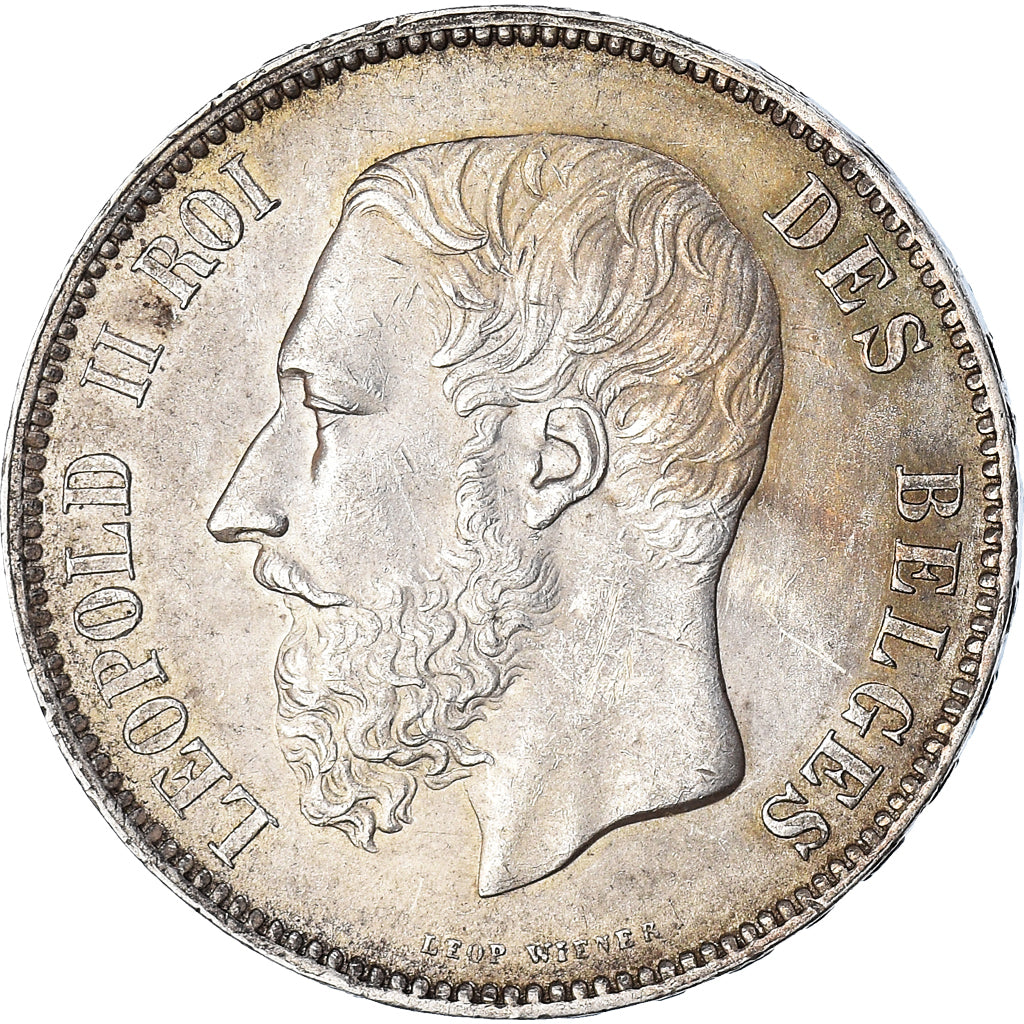 Münze, Belgien, Leopold II, 5 Francs, 5 Frank, 1873, SS+, Silber, KM:24