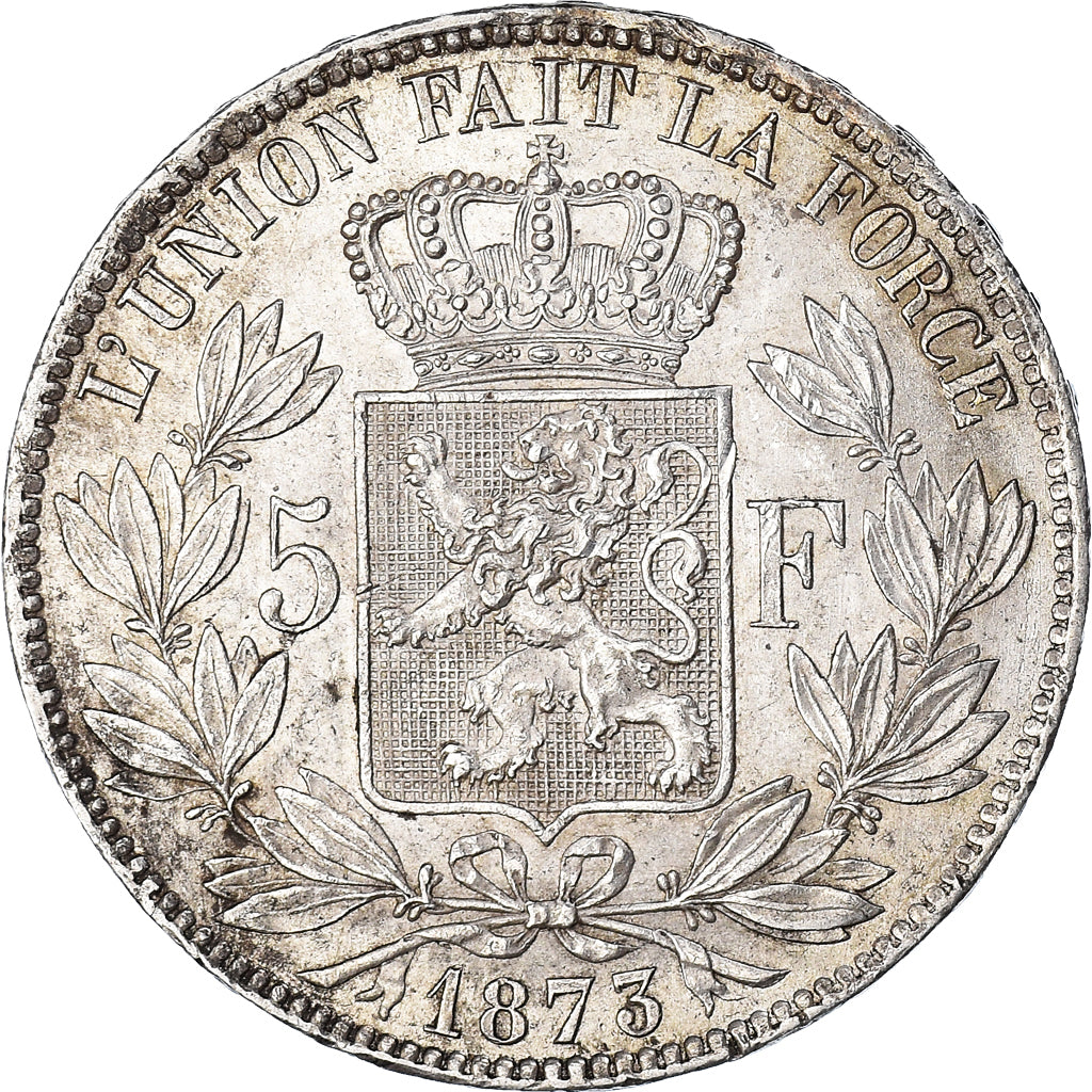 Münze, Belgien, Leopold II, 5 Francs, 5 Frank, 1873, SS+, Silber, KM:24