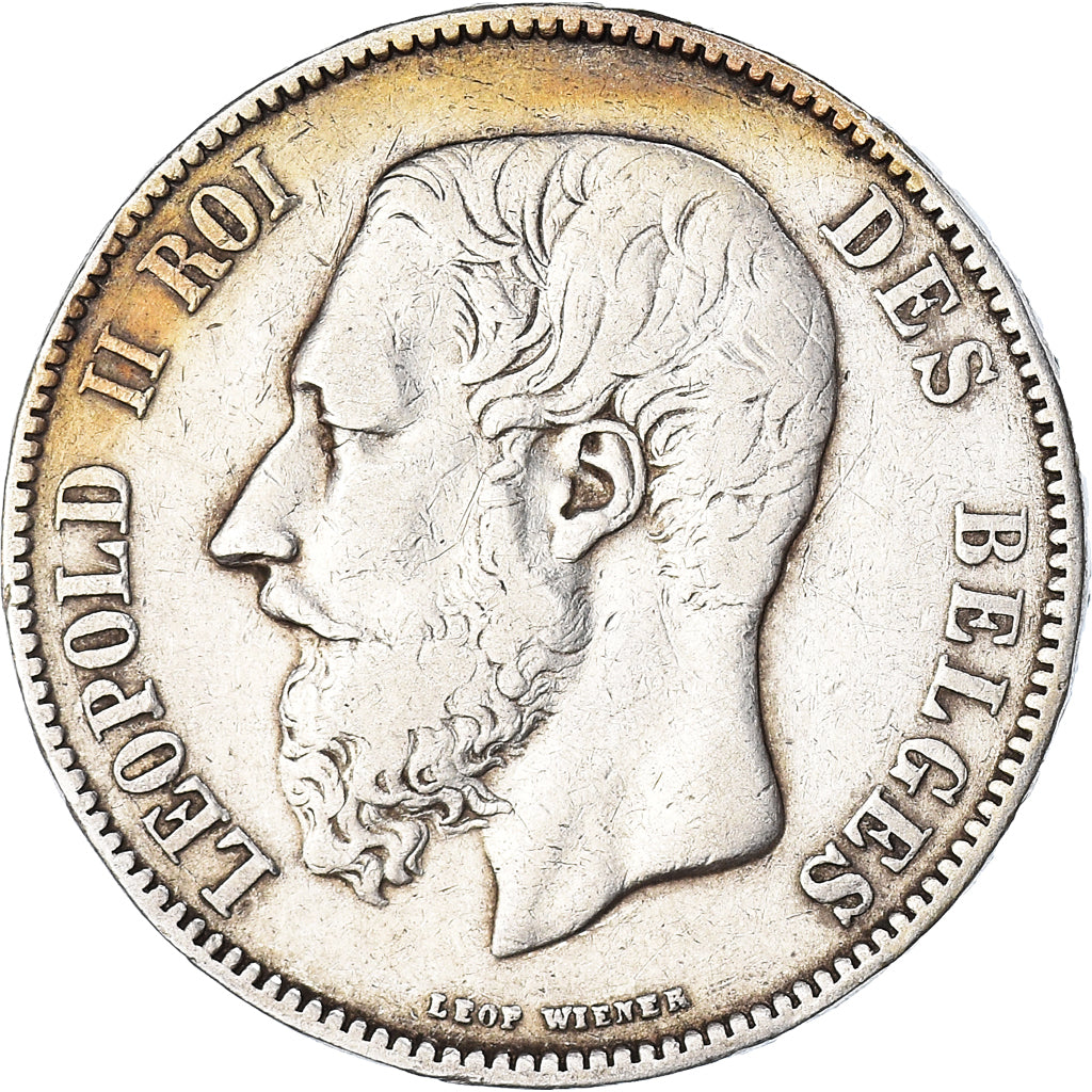 Coin, Belgium, Leopold II, 5 Francs, 5 Frank, 1870, VF(30-35), Silver, KM:24