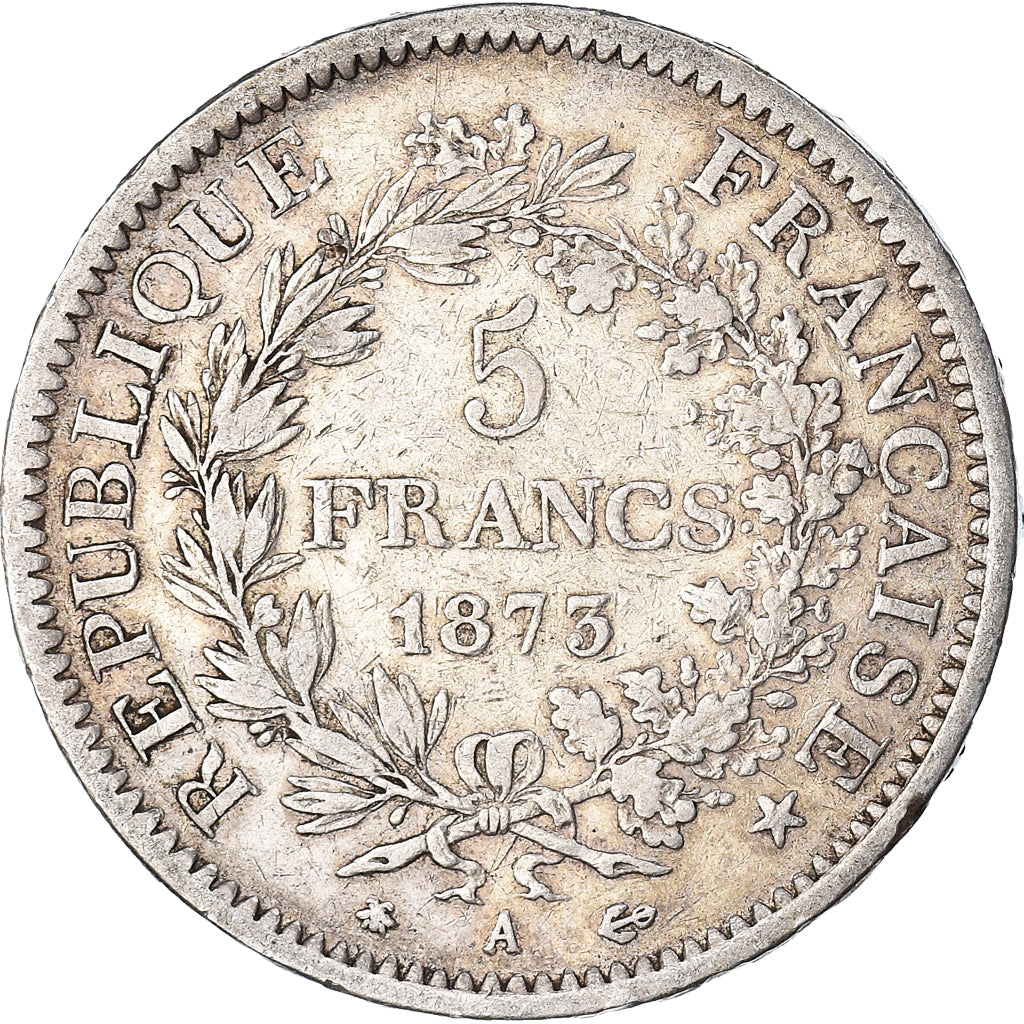 Coin, France, Hercule, 5 Francs, 1873, Paris, VF(30-35), Silver, KM:820.1