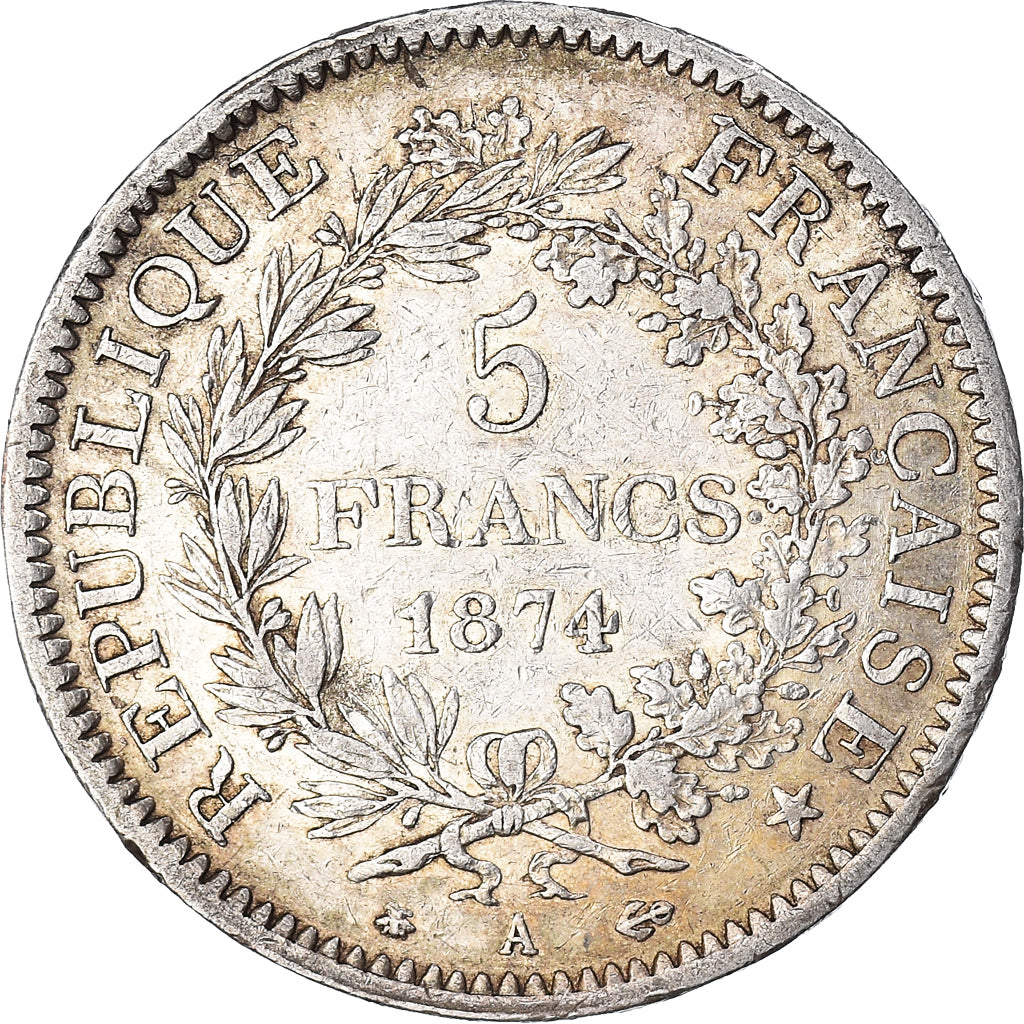 Coin, France, Hercule, 5 Francs, 1874, Paris, EF(40-45), Silver, KM:820.1
