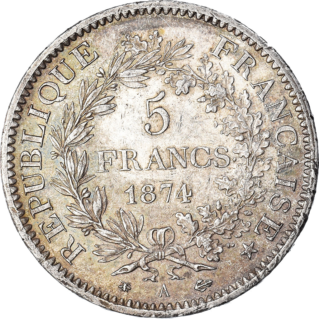 Coin, France, Hercule, 5 Francs, 1874, Paris, EF(40-45), Silver, KM:820.1