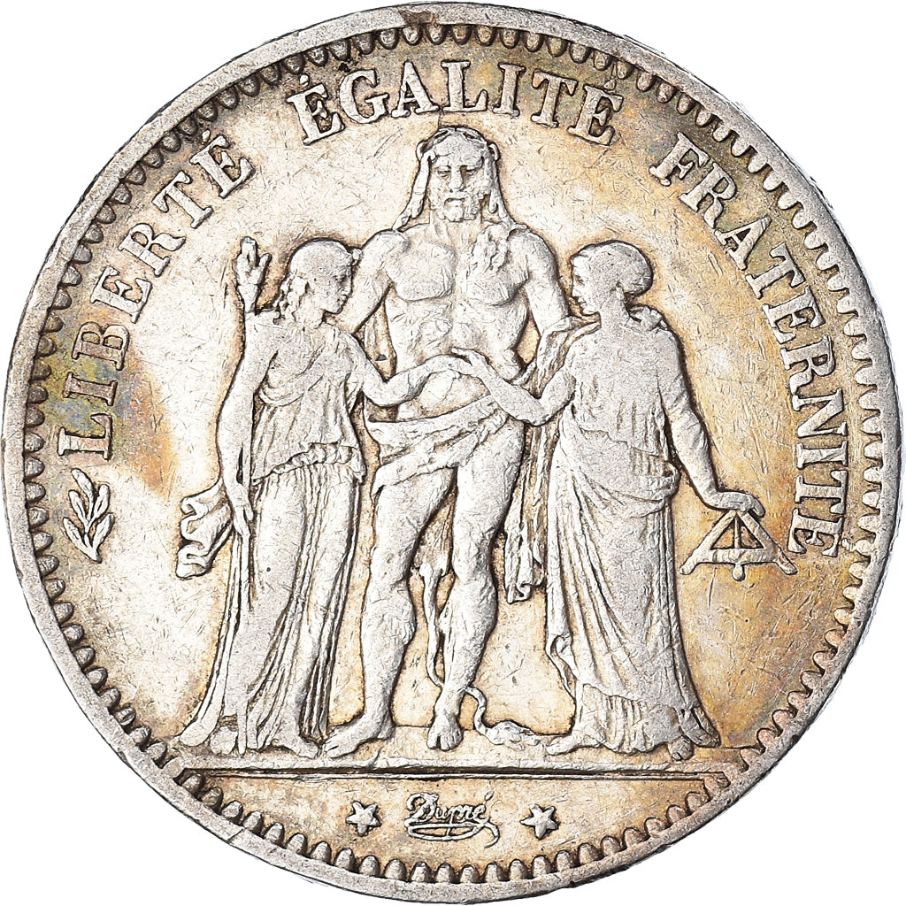 Moeda, França, Hercule, 5 Francs, 1875, Paris, EF(40-45), Prata, KM:820.1