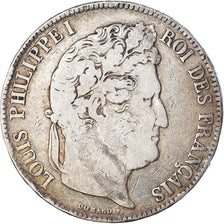 Coin, France, Louis-Philippe, 5 Francs, 1834, Rouen, VF(20-25), Silver
