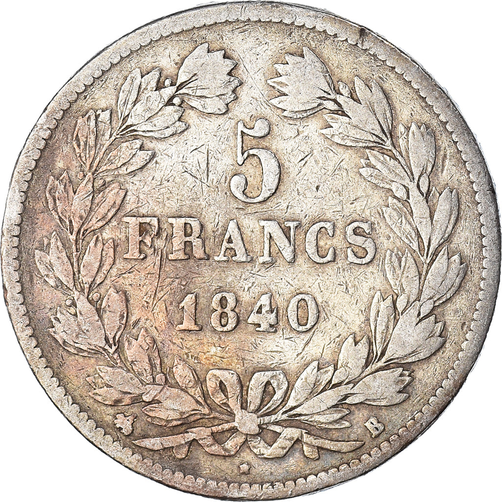 Coin, France, Louis-Philippe, 5 Francs, 1840, Rouen, VF(20-25), Silver
