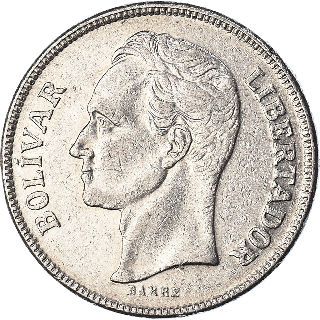 Moeda, Venezuela, 5 Bolivares, 1977, EF(40-45), Níquel, KM:53.1