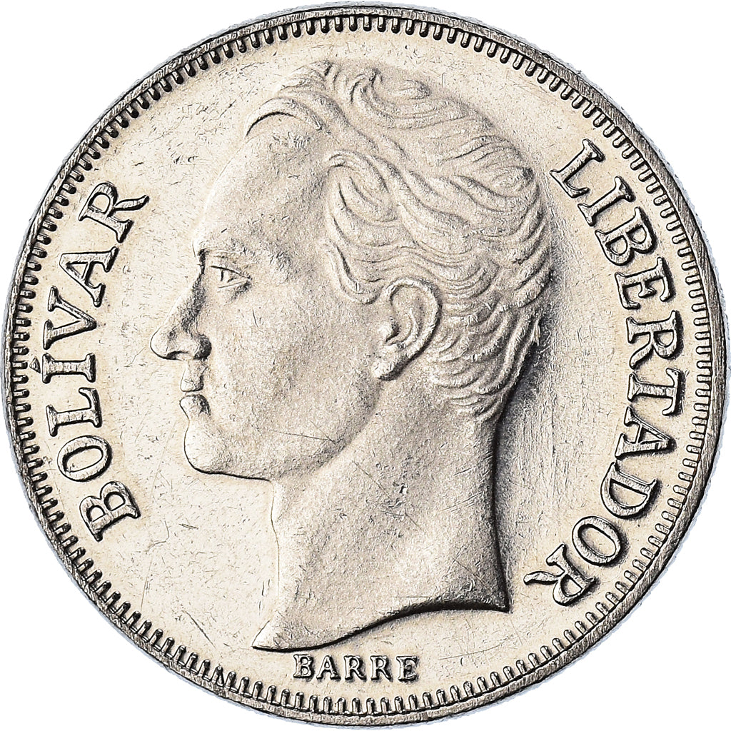 Moneda, Venezuela, 5 Bolivares, 1988, MBC+, Níquel, KM:53.2