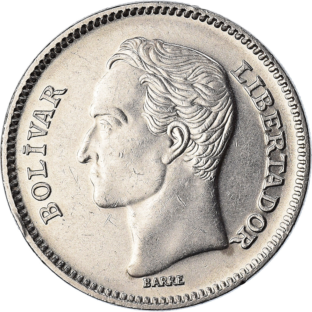 Moeda, Venezuela, 5 Bolivares, 1989, Werdohl, AU(50-53), Aço Revestido a