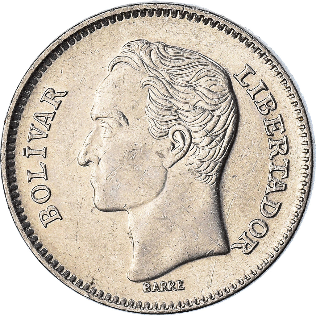 Coin, Venezuela, 5 Bolivares, 1989, Werdohl, EF(40-45), Nickel Clad Steel