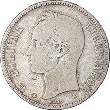 Monnaie, Venezuela, Venezolano, 1876, Paris, TB, Argent, KM:16