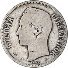 Monnaie, Venezuela, Venezolano, 1876, Paris, B+, Argent, KM:16
