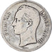 Coin, Venezuela, Gram 25, 5 Bolivares, 1879, VF(20-25), Silver, KM:24.1
