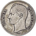 Coin, Venezuela, Gram 25, 5 Bolivares, 1879, VF(20-25), Silver, KM:24.1