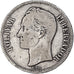 Coin, Venezuela, Gram 25, 5 Bolivares, 1887, VF(20-25), Silver, KM:24.1
