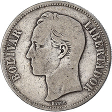Monnaie, Venezuela, Gram 25, 5 Bolivares, 1888, TB, Argent, KM:24.1