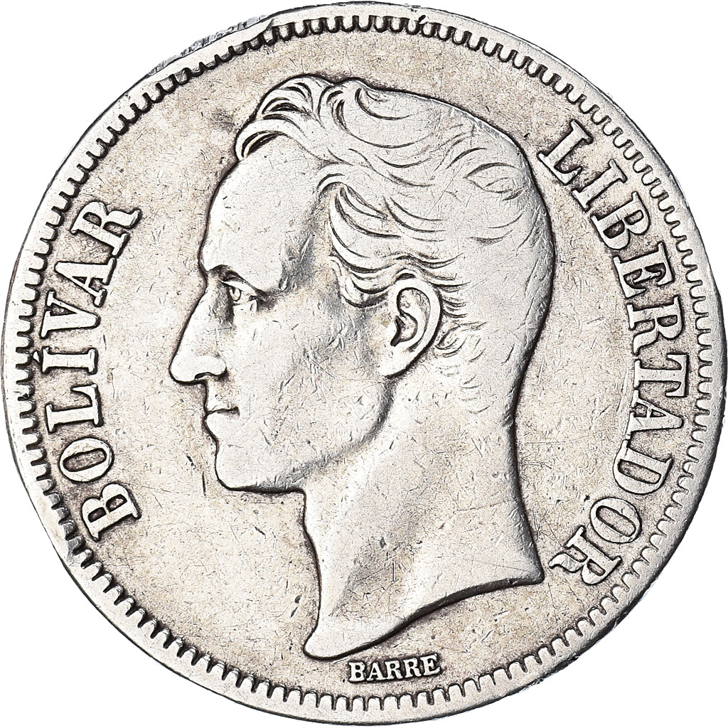 Coin, Venezuela, Gram 25, 5 Bolivares, 1935, EF(40-45), Silver, KM:24.2