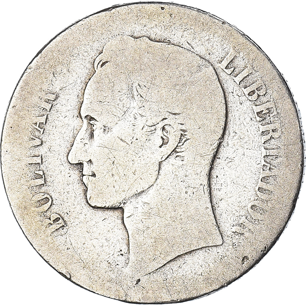 Coin, Venezuela, Gram 10, 2 Bolivares, 1900, VG(8-10), Silver, KM:23