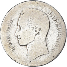 Coin, Venezuela, Gram 10, 2 Bolivares, 1900, VG(8-10), Silver, KM:23