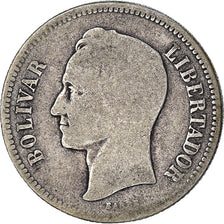 Moneta, Venezuela, Gram 10, 2 Bolivares, 1902, MB, Argento, KM:23
