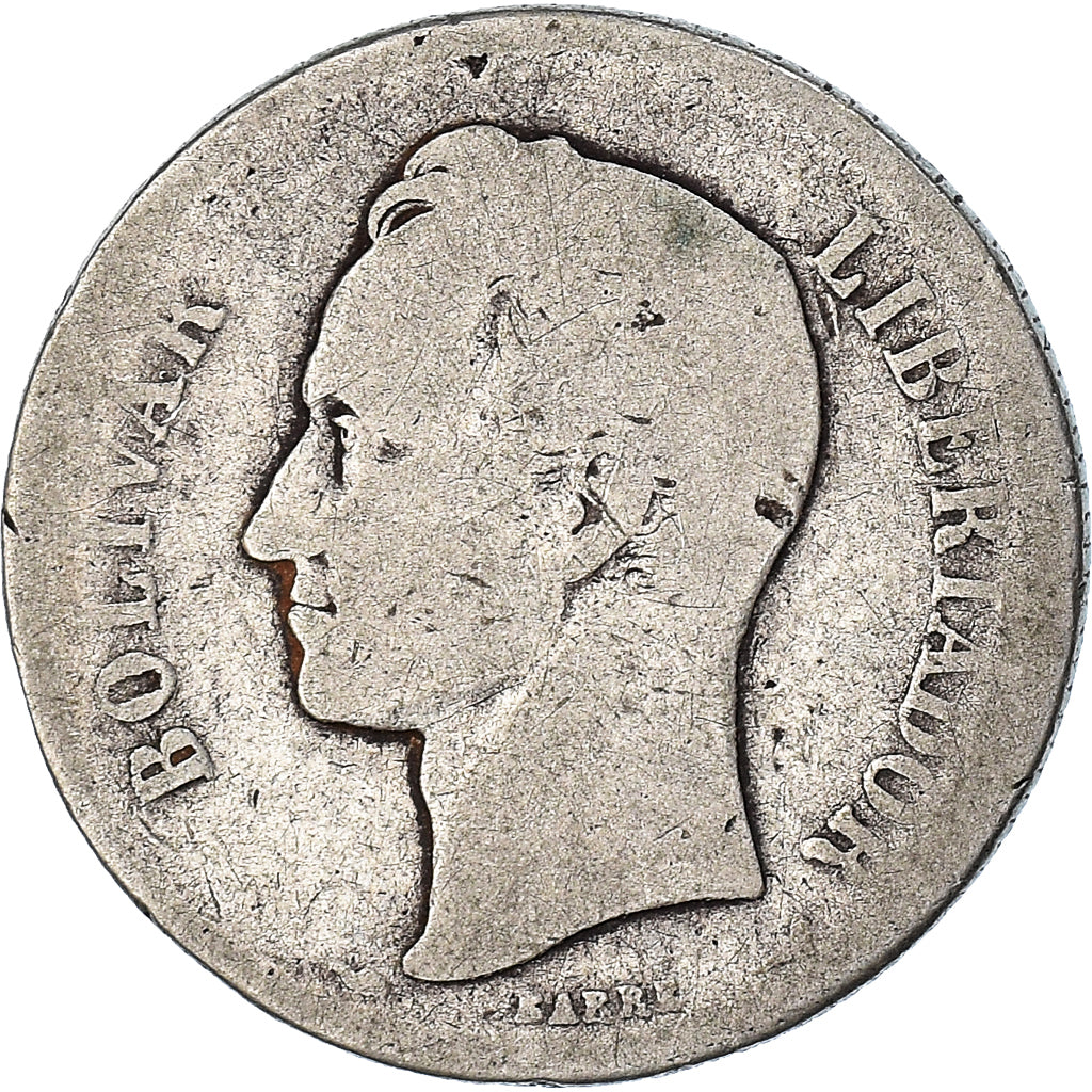 Coin, Venezuela, Gram 10, 2 Bolivares, 1904, F(12-15), Silver, KM:23