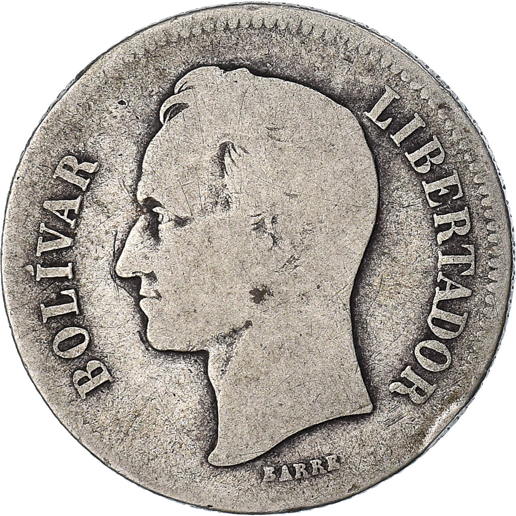 Coin, Venezuela, Gram 10, 2 Bolivares, 1903, F(12-15), Silver, KM:23