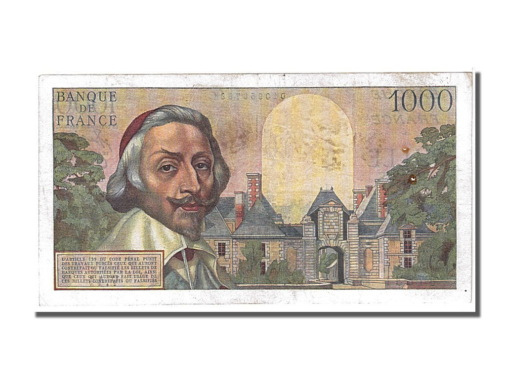 France, 1000 Francs, 1 000 F 1953-1957 ''Richelieu'', 1954, KM #134a,...