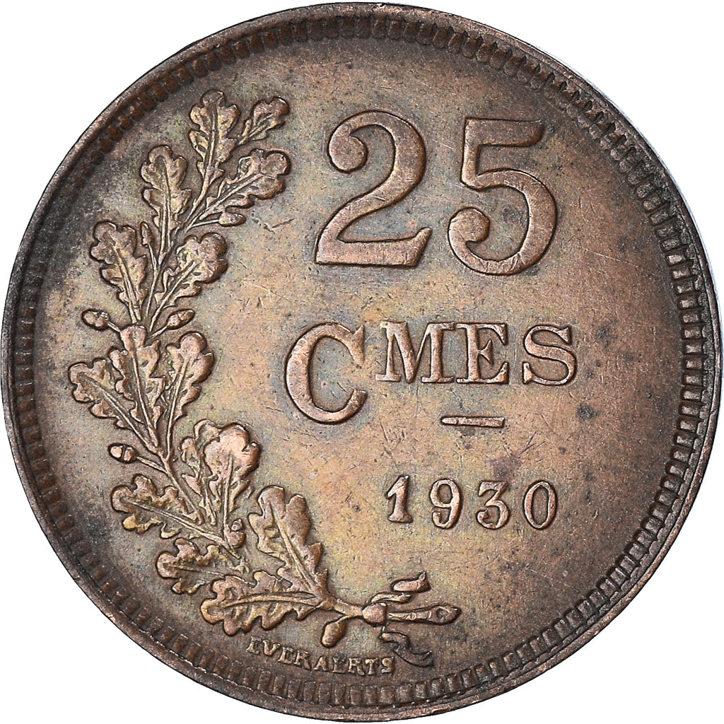 Coin, Luxembourg, Charlotte, 25 Centimes, 1930, AU(50-53), Bronze, KM:42